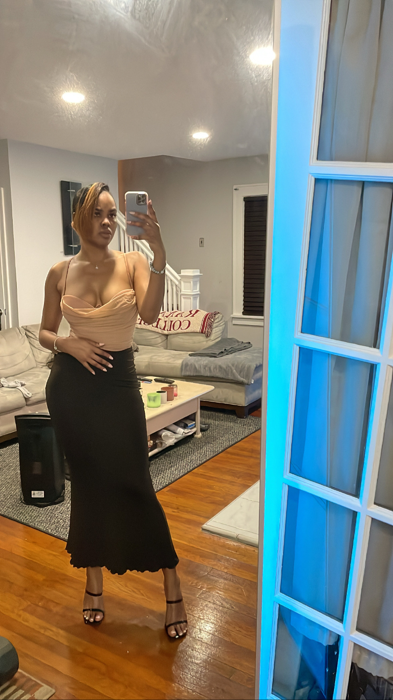 Knit Fabric V Waist Low Rise Mermaid Maxi Skirt For Date