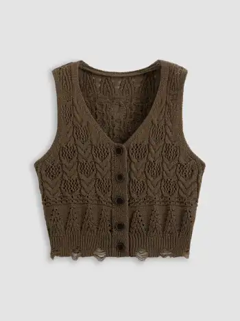 Button up knit cheap vest