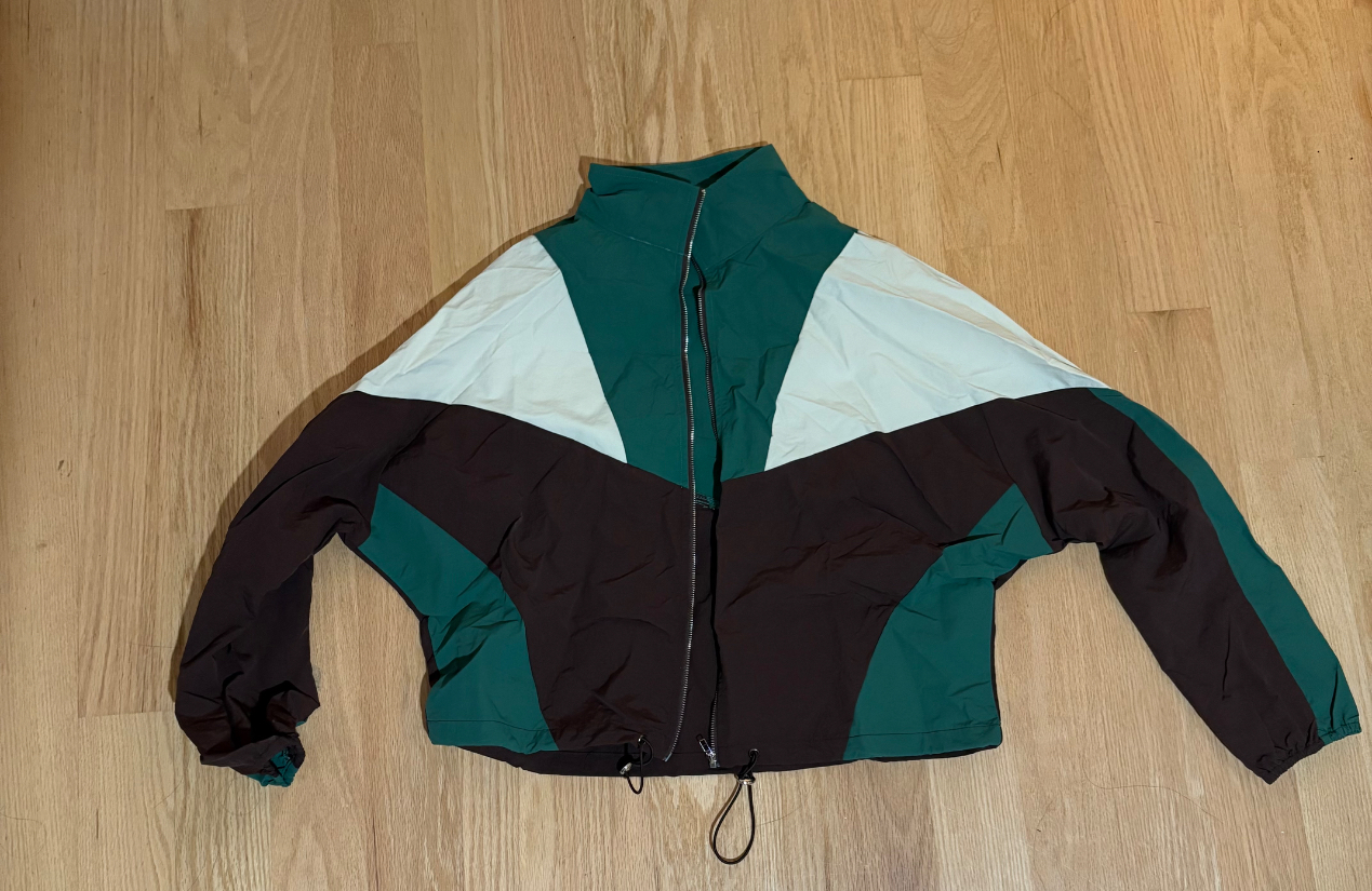 Woven Zip Through Color Block Windbreaker For School Daily Woven Zip Through Color Block Windbreaker For School Daily
