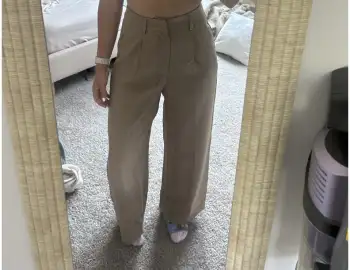 Petite High Waist Pleated Wide Leg Pants